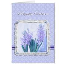 Tarjeta de pascua feliz cristiana, flor del azafrá