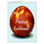 Tarjeta de pascua feliz en Latvian