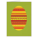 Tarjeta de pascua - huevo adornado rayado vibrante
