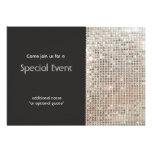 Tarjeta de plata de la invitación de las lentejuel