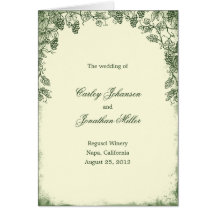 Tarjeta de programa rústica del boda del viñedo - 