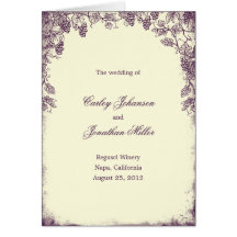 Tarjeta de programa rústica del boda del viñedo - 