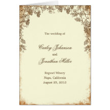 Tarjeta de programa rústica del boda del viñedo - 