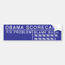 Tarjeta de puntuación de Obama Etiqueta De Parachoque