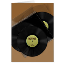 Tarjeta de regalo antigua del vinilo