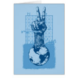 Tarjeta de regalo azul de la paz del edificio