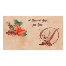 Tarjeta de regalo de la letra D del monograma de l Plantillas De Tarjetas De Visita