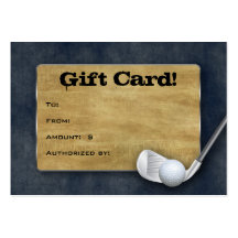 Tarjeta de regalo del golf - dril de algodón del a tarjetas de visita