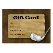 Tarjeta de regalo del golf - el día de padre Brown Tarjetas De Negocios