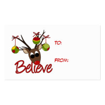 Tarjeta de regalo del navidad del reno plantilla de tarjeta de visita