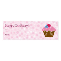 Tarjeta de regalo rosada de la magdalena tarjetas de visita