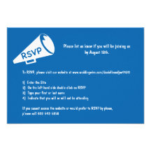 Tarjeta de RSVP con megáfono Comunicado Personalizado