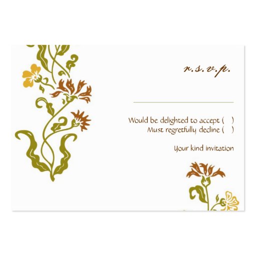 Tarjeta de RSVP de la guirnalda del otoño Tarjeta De Visita