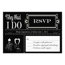 Tarjeta de RSVP de la pizarra del boda del poste Invitación