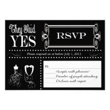 Tarjeta de RSVP de la pizarra del boda del poste Comunicados Personalizados
