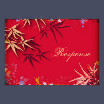 Tarjeta de RSVP de la respuesta del boda - bambú a invitaciones