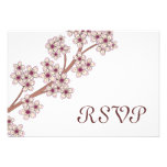 Tarjeta de RSVP de las flores de cerezo Comunicados Personales