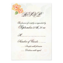 Tarjeta de RSVP de los rosas del melocotón Comunicados Personales