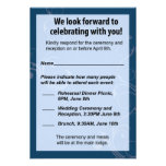 Tarjeta de RSVP del boda Anuncio Personalizado