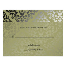 tarjeta de RSVP del cocodrilo del damasco 311-Dazz Invitacion Personal