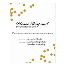 Tarjeta de RSVP del confeti Tarjetas Postales