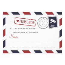 Tarjeta de RSVP del correo aéreo Invitación Personalizada