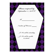 Tarjeta de RSVP del ébano de Damier (añil) Invitaciones Personales