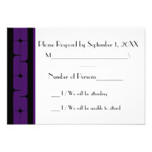 Tarjeta de RSVP del ébano de Schizm (añil) Comunicados Personalizados