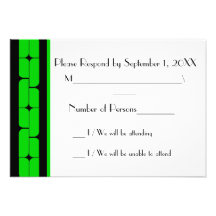 Tarjeta de RSVP del ébano de Schizm (cal) Comunicados Personalizados