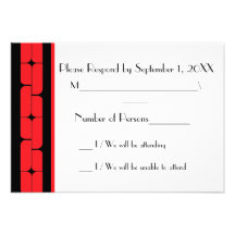 Tarjeta de RSVP del ébano de Schizm (rubí) Invitación