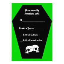 Tarjeta de RSVP del ébano del ataúd (cal) Invitaciones Personalizada