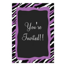 Tarjeta de RSVP del estampado de zebra - púrpura Anuncios