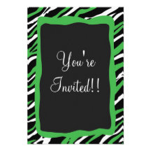 Tarjeta de RSVP del estampado de zebra - verde Invitacion Personal