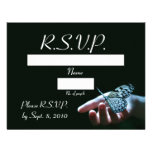 Tarjeta de RSVP del negro azul de la mariposa Invitaciones Personalizada