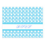 Tarjeta de RSVP, puntos azules claros Postales