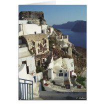 Tarjeta de Santorini (espacio en blanco dentro) tarjetas