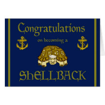Tarjeta de Shellback de la enhorabuena de la marin