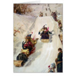 Tarjeta de Tabogganing 1886 del vintage del KRW