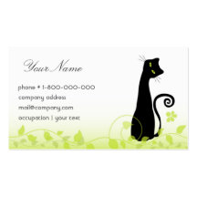 Tarjeta de visita alegre del gato