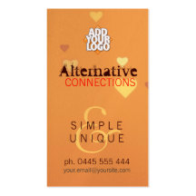 Tarjeta de visita alternativa simple del amor