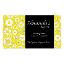 Tarjeta de visita amarilla floral del verano