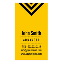 Tarjeta de visita amarilla moderna del coordinador