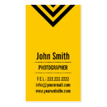Tarjeta de visita amarilla moderna del fotógrafo