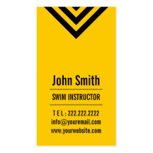 Tarjeta de visita amarilla moderna del instructor 