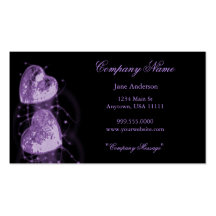 Tarjeta de visita Amethyst de los corazones