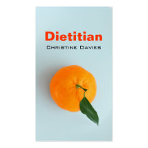 Tarjeta de visita anaranjada el dietético del mand