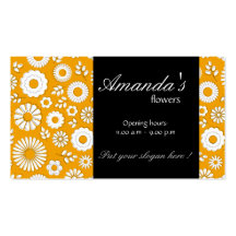 Tarjeta de visita anaranjada floral del verano