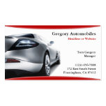 Tarjeta de visita auto de los coches
