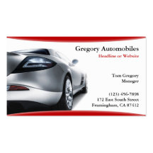 Tarjeta de visita auto de los coches