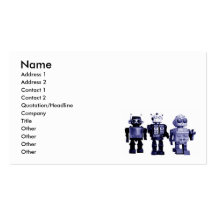 tarjeta de visita azul de los robots